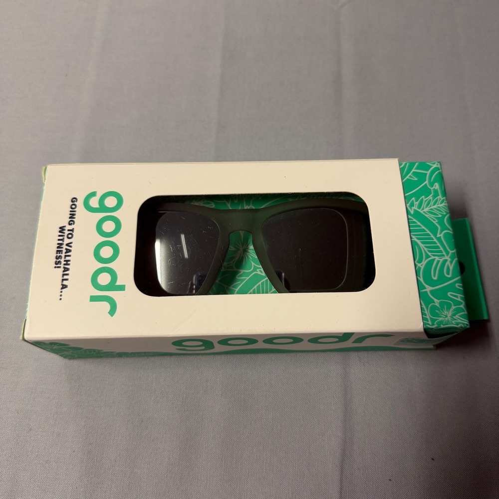 Goodr Going to Valhalla Witness Sunglasses Matte Green Polarized Sport Running